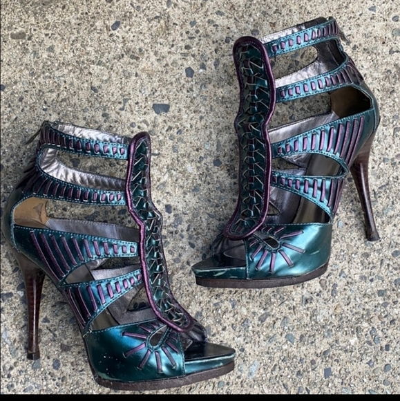 Marciano strap genuine leather ankle sandal heels - Picture 1 of 9